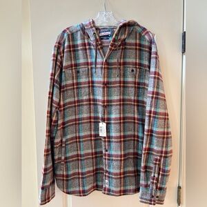 Johnnie-O Men's Bruh Hooded Flannel Shirt Jacket